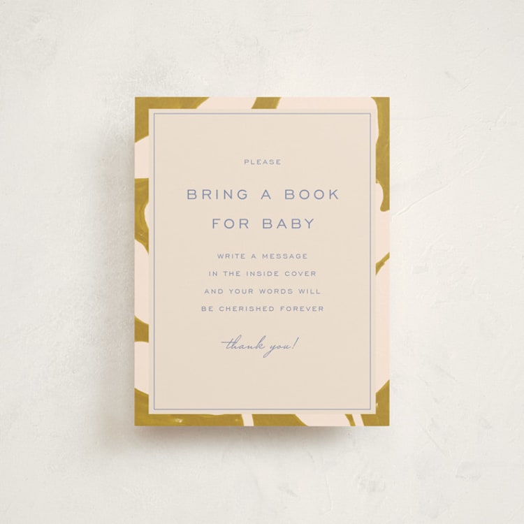 "Flora" - Baby Shower Insert Cards in Mustard by Sierra Lee - Front