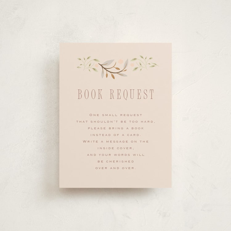 "Storybook" - Baby Shower Insert Cards in Blush by Hannah Williams - Front