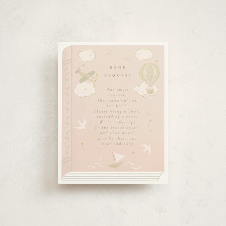 "Our Journey" - Baby Shower Insert Cards in Blush by Jennifer Holbrook - Front