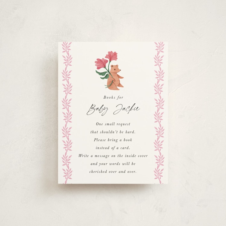 "Love is in the Air" - Baby Shower Insert Cards in Rose by Vivian Yiwing - Front