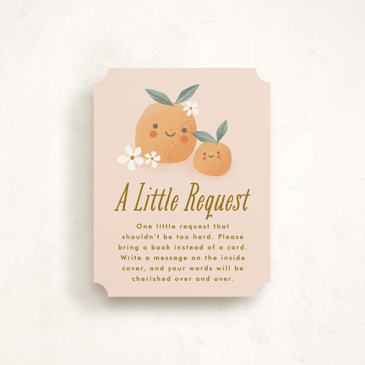 "little cutie oranges" - Baby Shower Insert Cards in Peach by Karidy Walker - Front