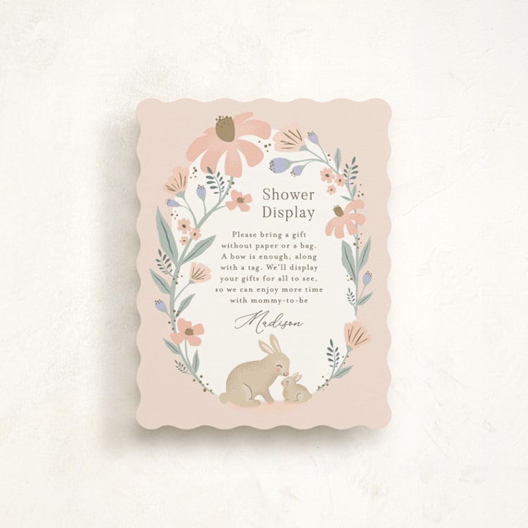 "Garden Bunnies" - Baby Shower Insert Cards in Petal by Karidy Walker - Front