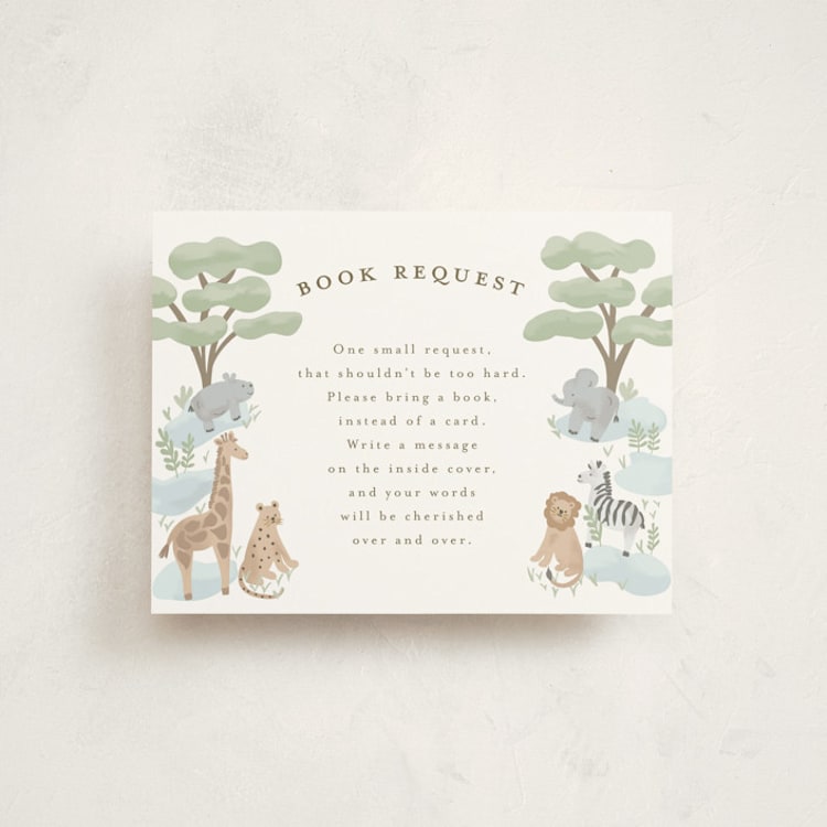 "Little Animal World" - Baby Shower Insert Cards in Air by Jennifer Holbrook - Front