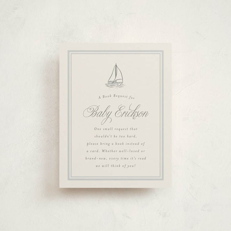 "On Board" - Baby Shower Insert Cards in Sailor by Stephanie Hawkes - Front