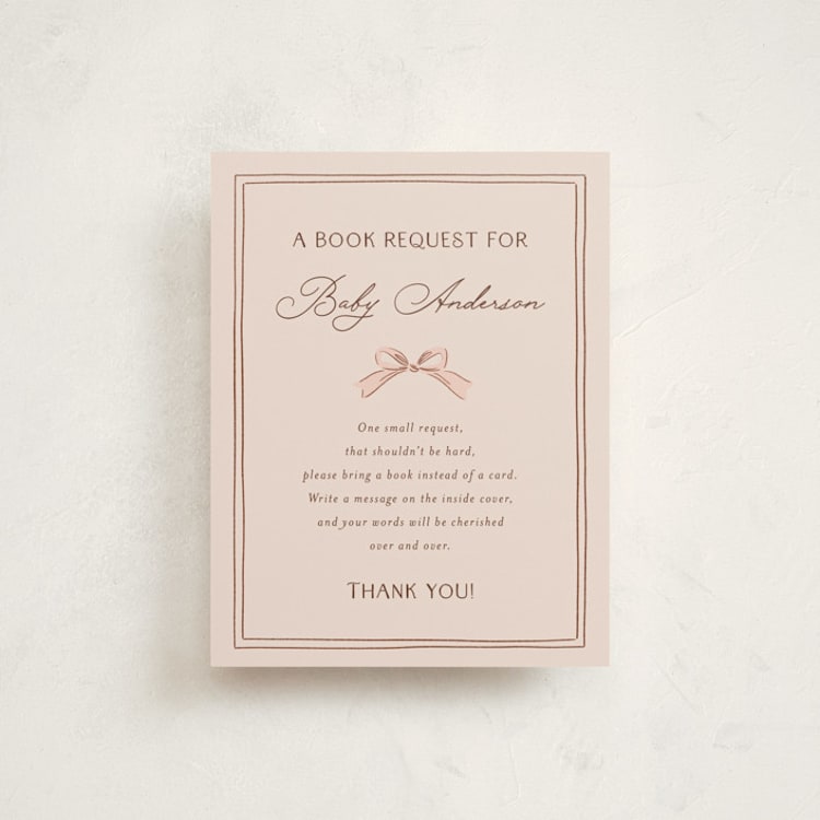 "Tea Party" - Baby Shower Insert Cards in Blush by JeAnna Casper - Front