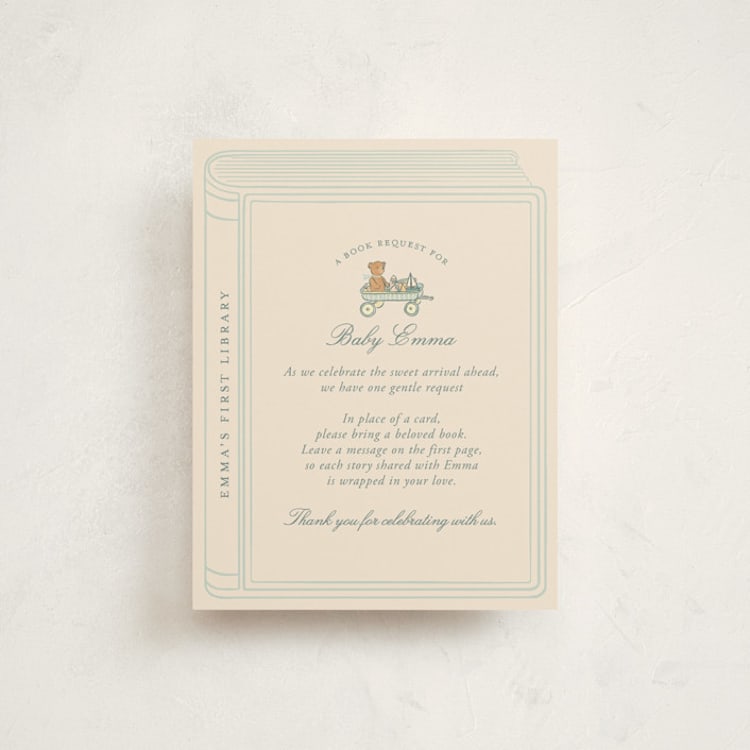 "Maison de Rêves" - Baby Shower Insert Cards in Ciel by Sabrin Deirani - Front