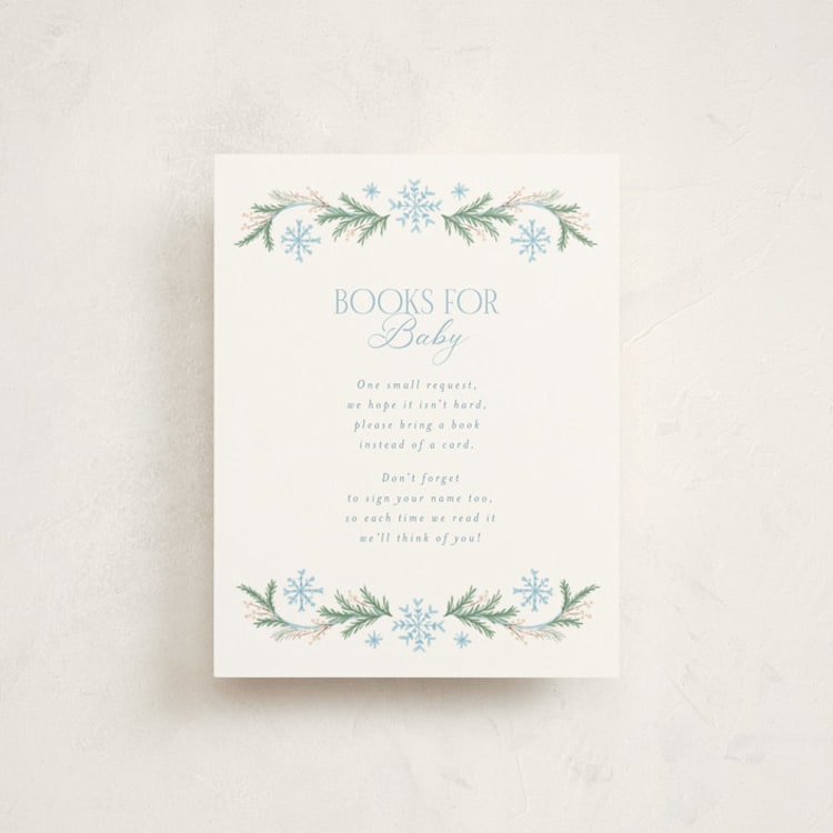 "Winter Frame" - Baby Shower Insert Cards in Frosted by Laura Hankins - Front