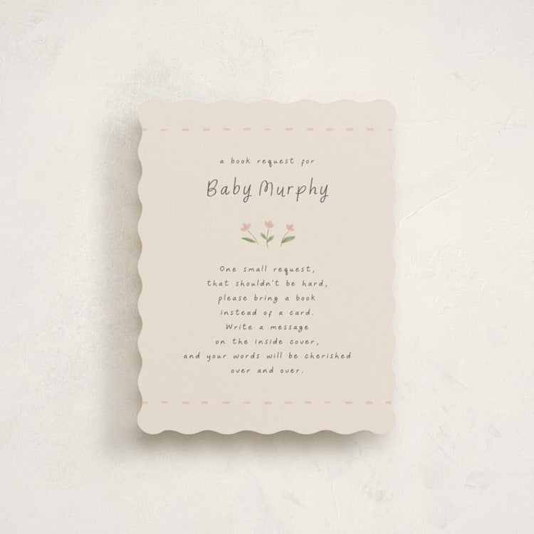 "Woodland Fawn" - Baby Shower Insert Cards in Blush by JeAnna Casper - Front