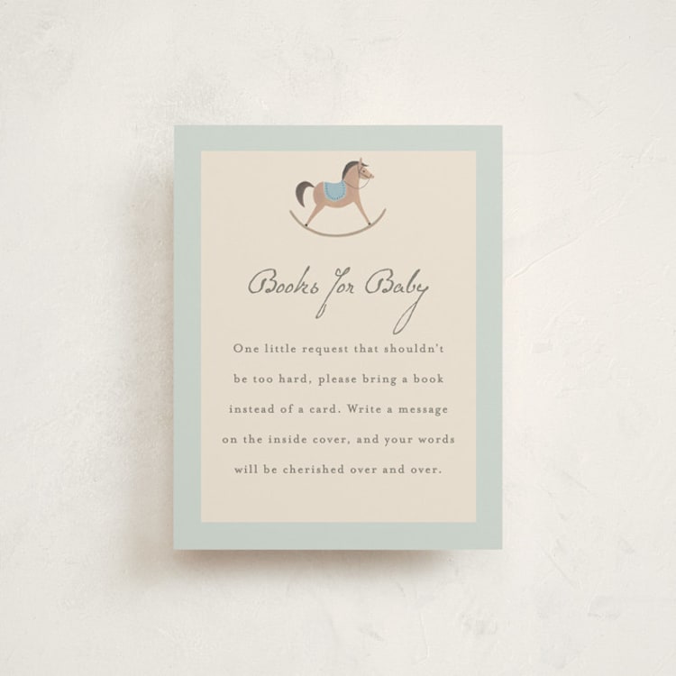 "Heirloom Rocking Horse" - Baby Shower Insert Cards in Sky by Karidy Walker - Front