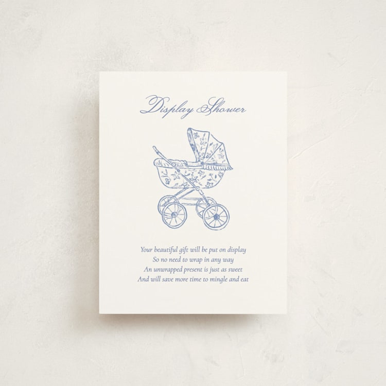 "Baby pram" - Baby Shower Insert Cards in Navy by Huefete - Front
