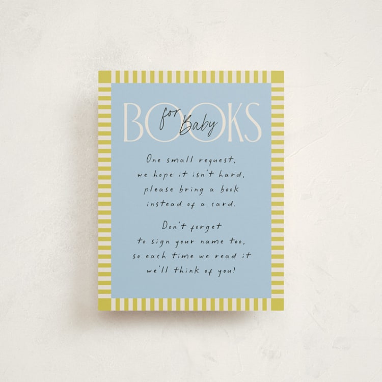 "Bright Star" - Baby Shower Insert Cards in Skylight by Laura Hankins - Front