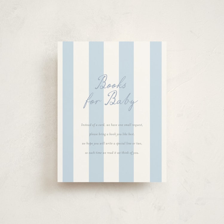 "Sail Boats Baby" - Baby Shower Insert Cards in Periwinkle by Angela Thompson - Front