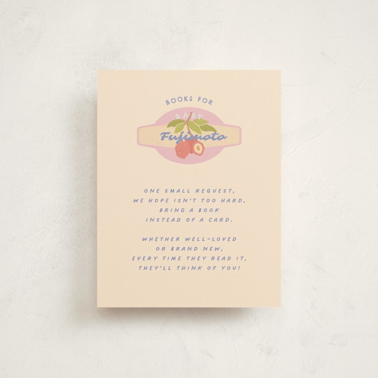 "Fruit Stickers" - Baby Shower Insert Cards in Acai Berry by Natalie Rae - Front