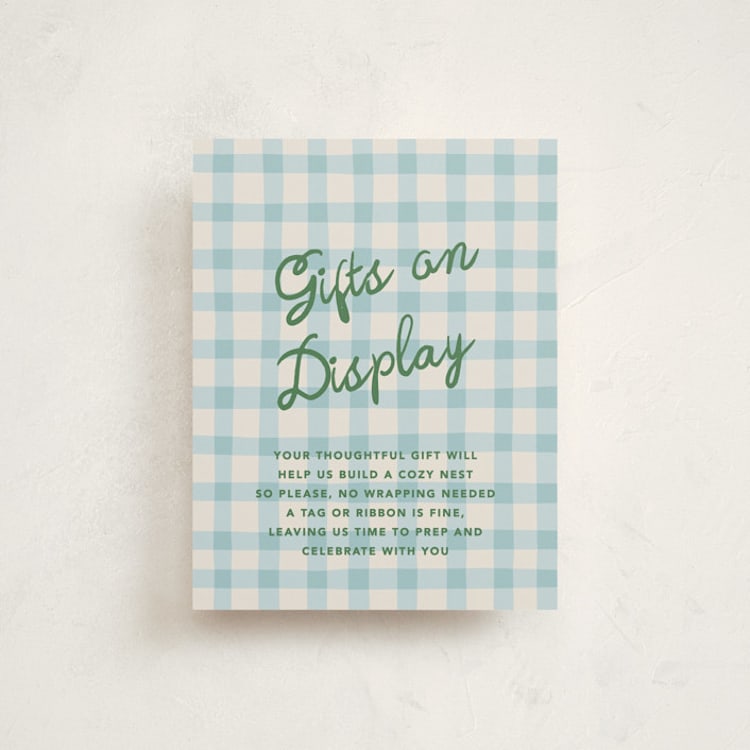"A Nesting Party" - Baby Shower Insert Cards in Bluebird by Kelly Watkins - Front