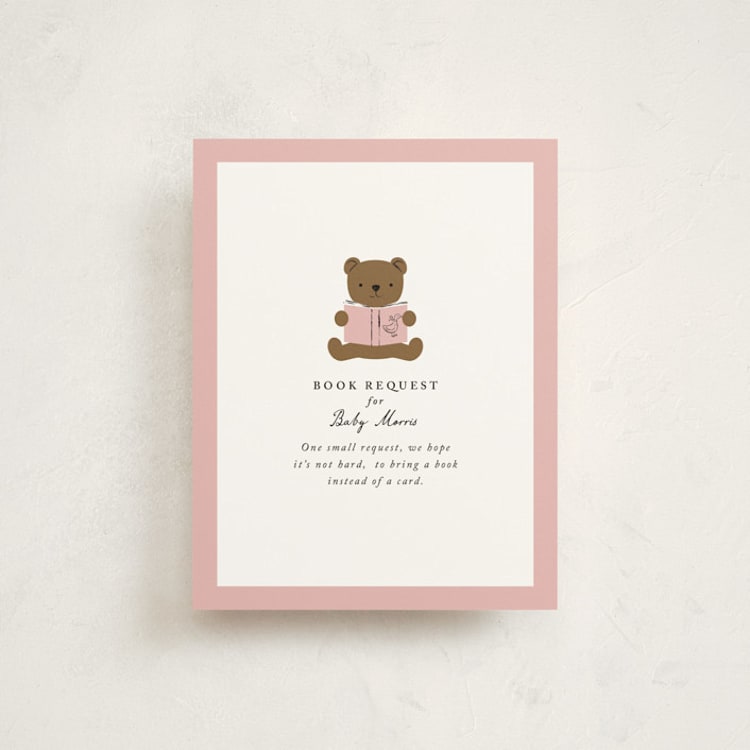 "Beary Cute" - Baby Shower Insert Cards in Rose by mo kelley - Front