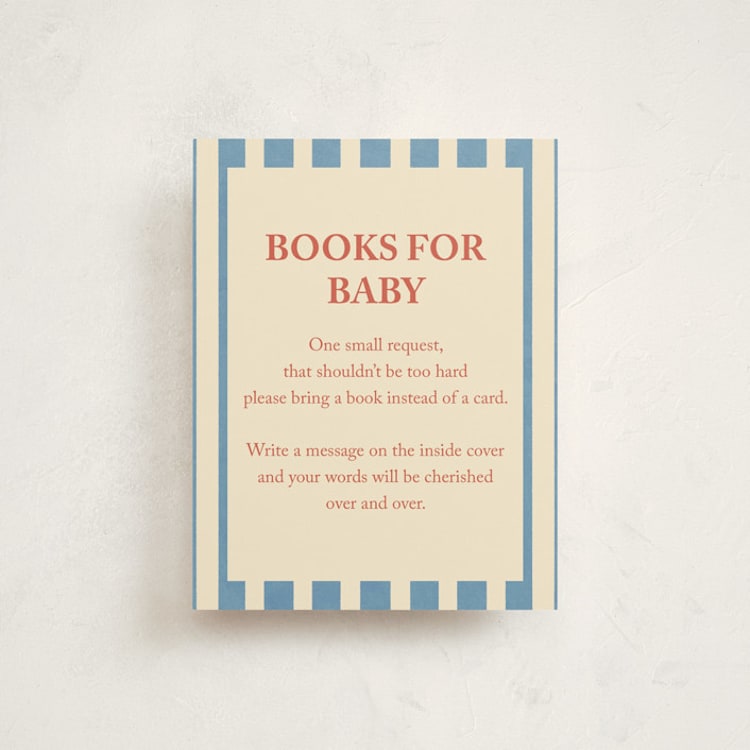 "Elegant stripes" - Baby Shower Insert Cards in Azure by motifmyway - Front