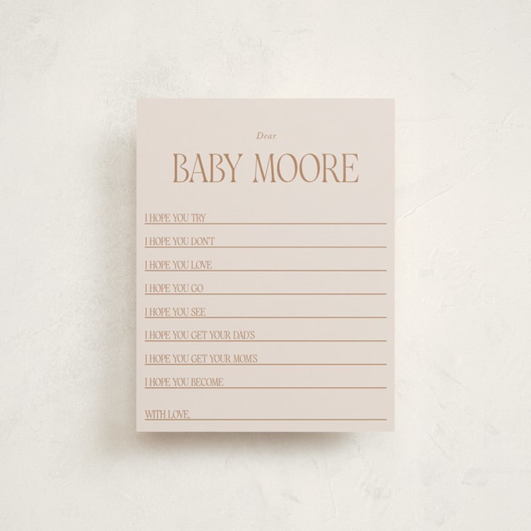 "Waiting for a sibling" - Baby Shower Insert Cards in Sea Fog by Erin Kessler - Front