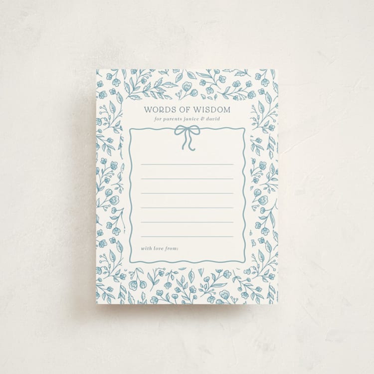 "Vintage Stripe" - Baby Shower Insert Cards in Powder Blue by Anna Black - Front
