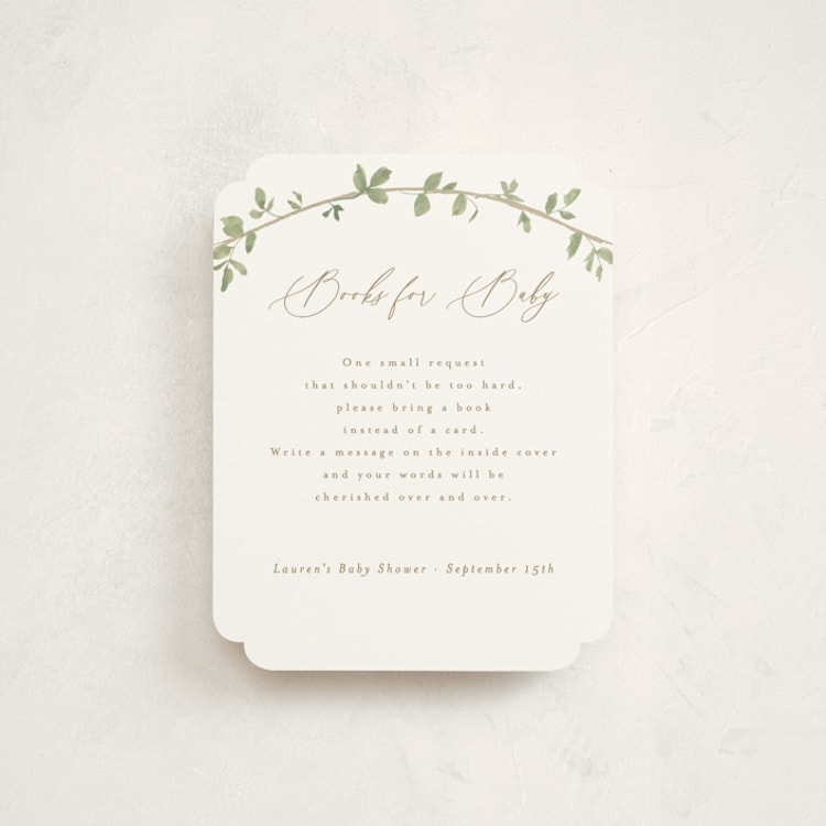 "Canopy" - Baby Shower Insert Cards in Ivy by Everett Paper Goods - Front