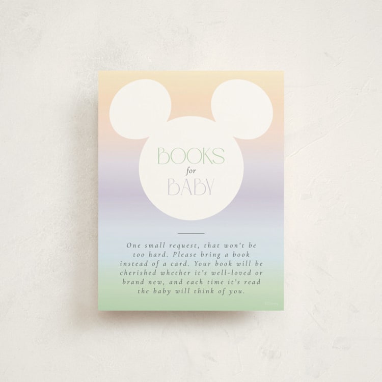 "Disney Ombre Mickey Mouse" - Baby Shower Insert Cards in Rainbow by Beth Schneider - Front