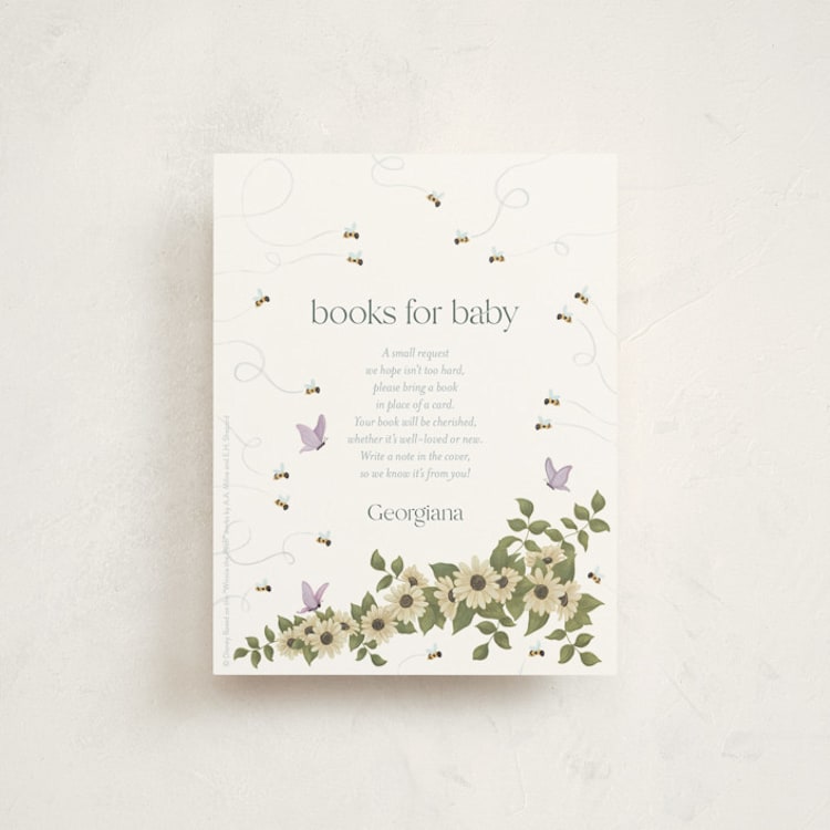 "Disney's Winnie the Pooh In Bloom" - Baby Shower Insert Cards in Spring by Townsend Majors - Front