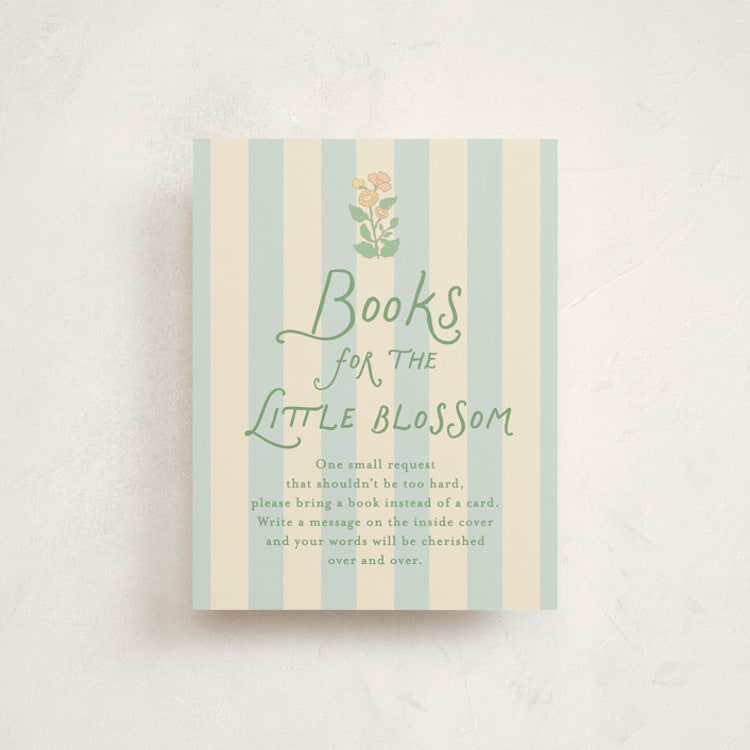 "Vintage blossom" - Baby Shower Insert Cards in Sky by Creo Study - Front