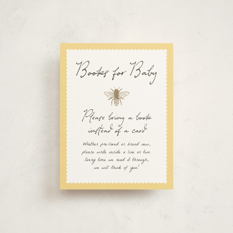 "Soon to Bee" - Baby Shower Insert Cards in Buttercup by Heather Schertzer - Front