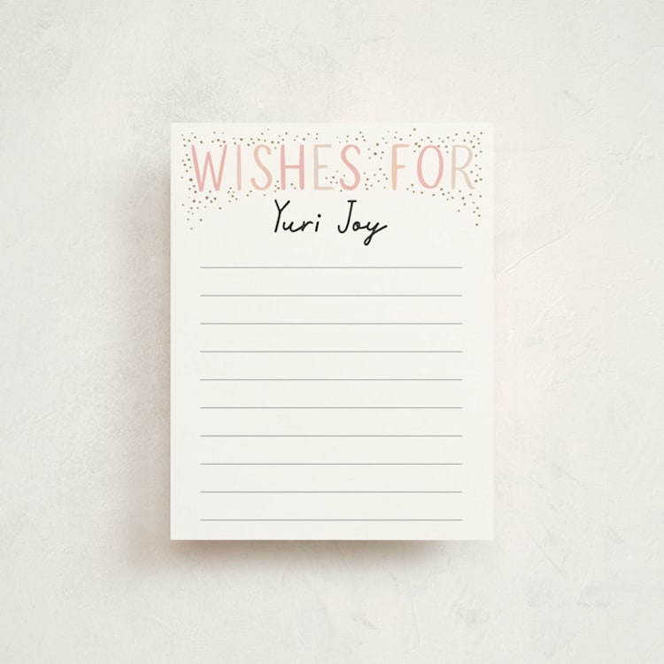 "100 days" - Baby Shower Insert Cards in Blush by Alethea and Ruth - Front
