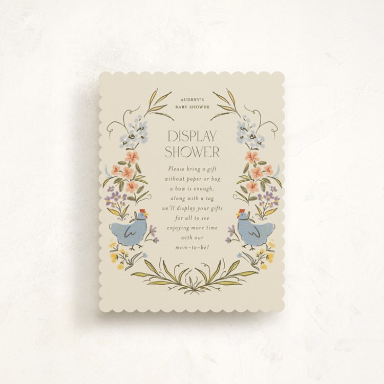 "Whimsical Frame" - Baby Shower Insert Cards in Creamery by Vera Lim - Front
