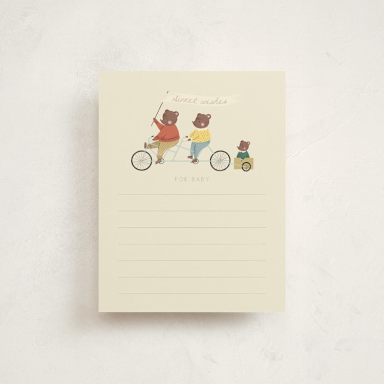 "Baby Makes Three" - Baby Shower Insert Cards in Cream by Kiersten Garner - Front