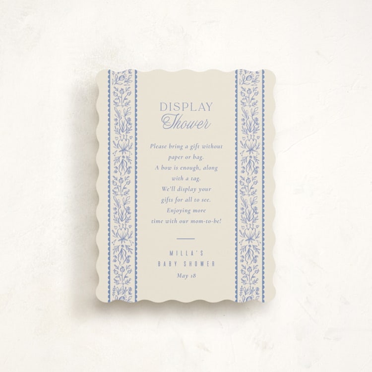"Bloomy Baby" - Baby Shower Insert Cards in Cobalt by Ana Sharpe - Front