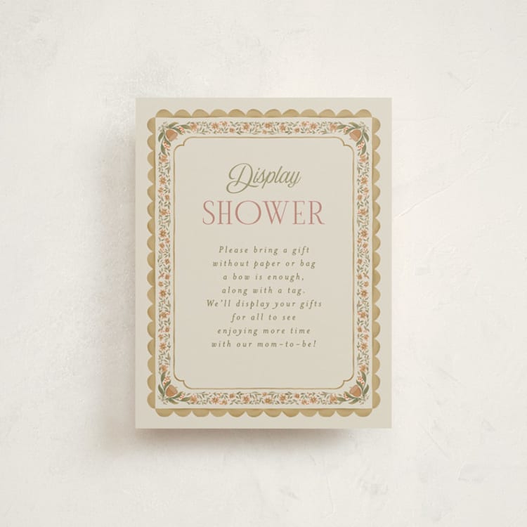 "Vintage Butterfly" - Baby Shower Insert Cards in Moss by Joanna Griffin - Front