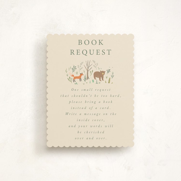 "Oval Forest" - Baby Shower Insert Cards in Sand by Hannah Williams - Front