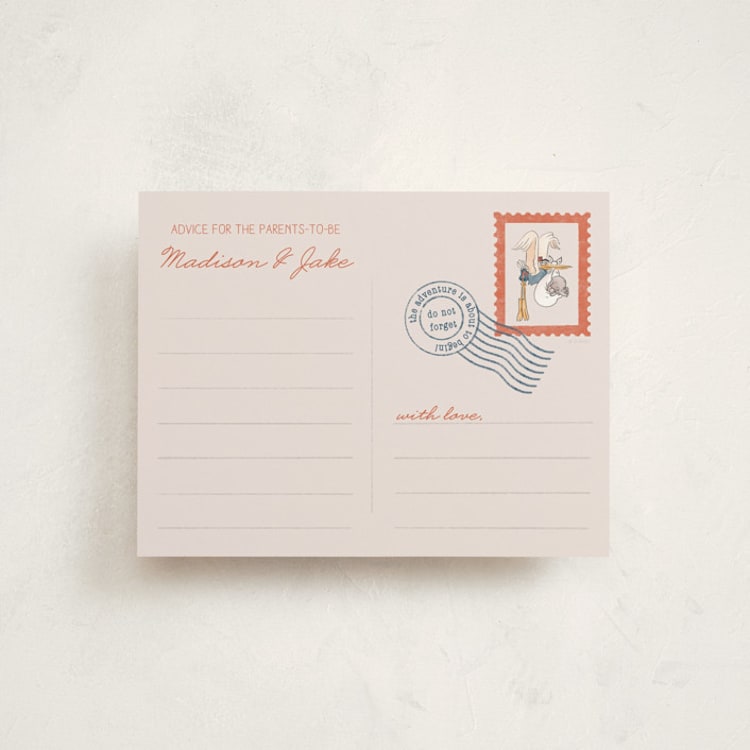 "Disney's Dumbo Stork Baby on the Way" - Baby Shower Insert Cards in Navy by Claudia Orengo - Front