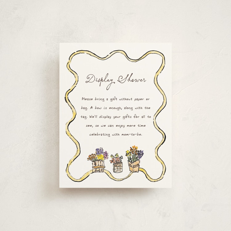 "Fresh From the Garden" - Baby Shower Insert Cards in Lemon by Cass Loh - Front