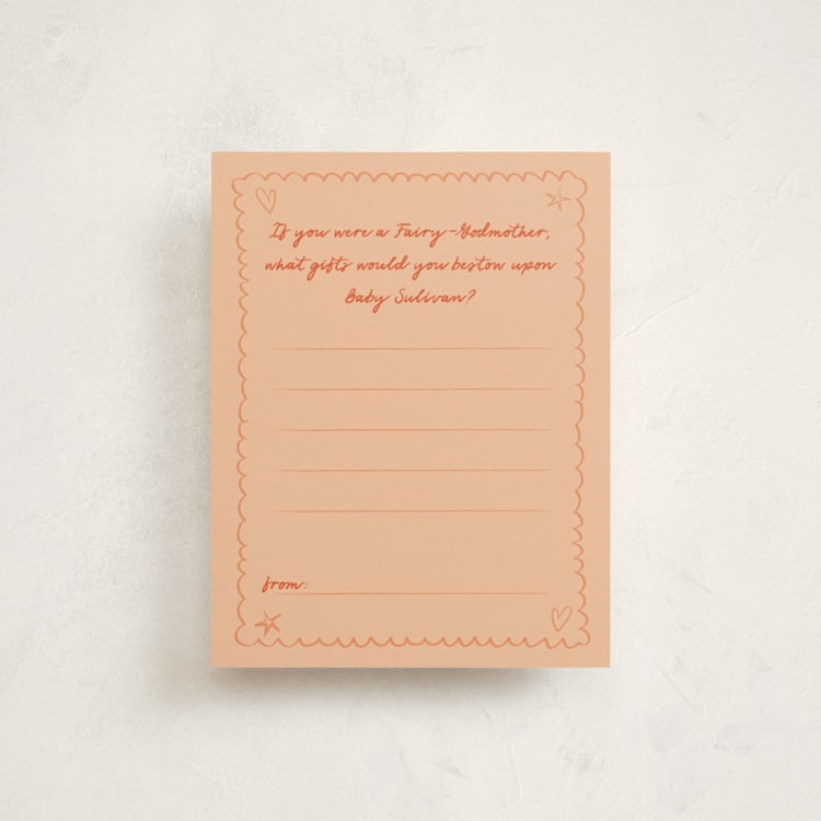 "Stork Party" - Baby Shower Insert Cards in Tangerine by Zani van Zyl - Front