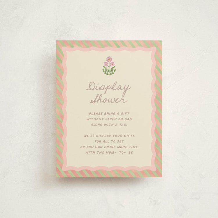 "Botanical maximalism" - Baby Shower Insert Cards in Poppy by Creo Study - Front