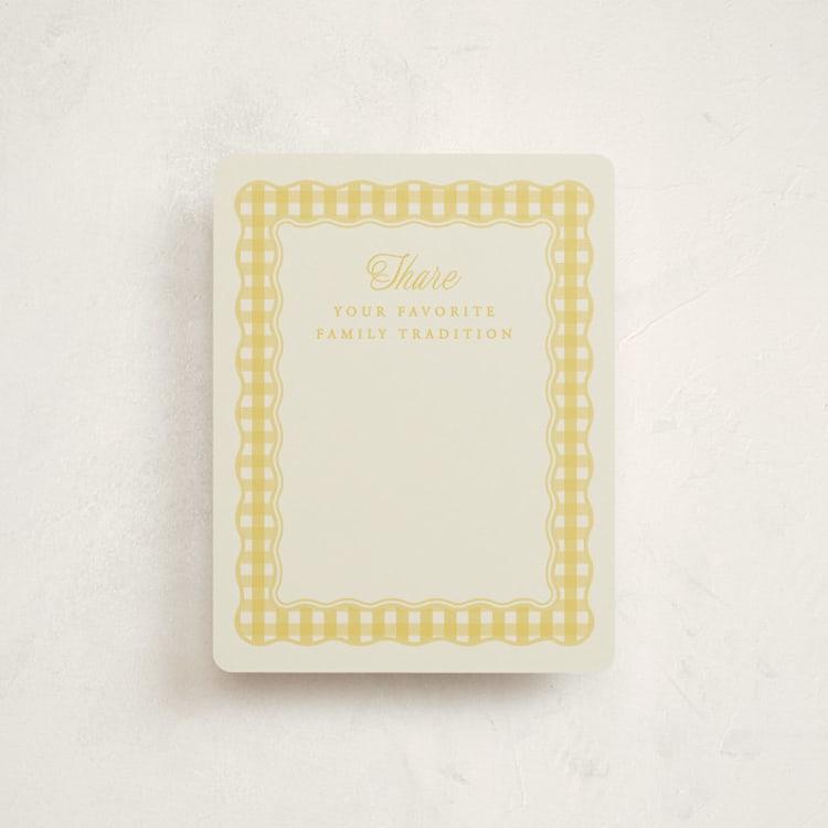 "Scalloped Gingham" - Baby Shower Insert Cards in Lemonade by Brianne Larsen - Front