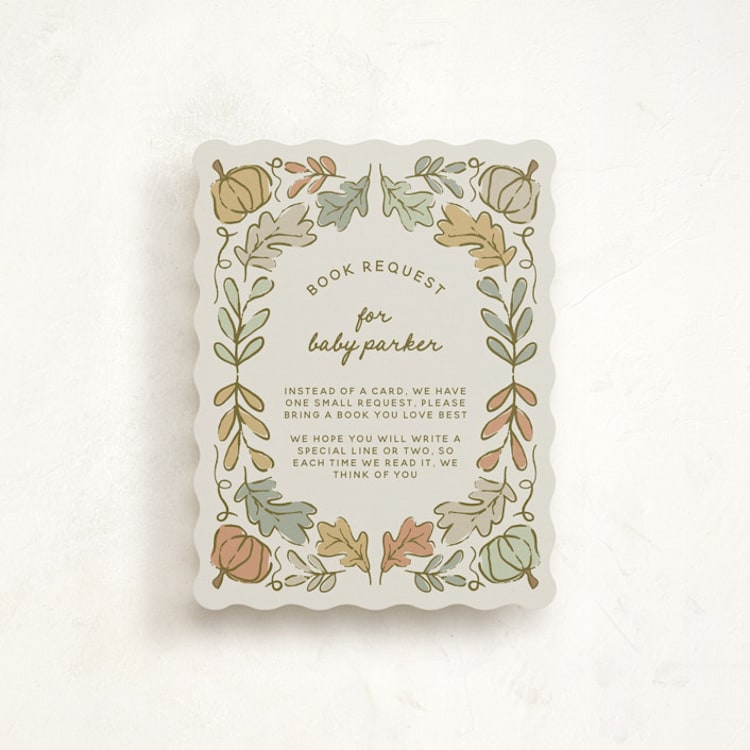"Vintage Autumn" - Baby Shower Insert Cards in Natural by Kelly Watkins - Front
