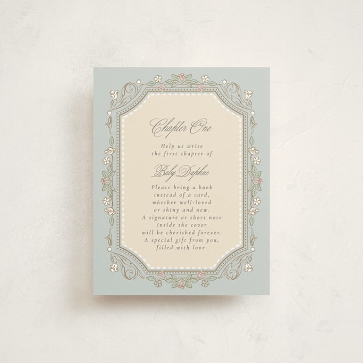 "Le Cheval d’Enfance" - Baby Shower Insert Cards in Pastel Toile by Ana de Sousa - Front