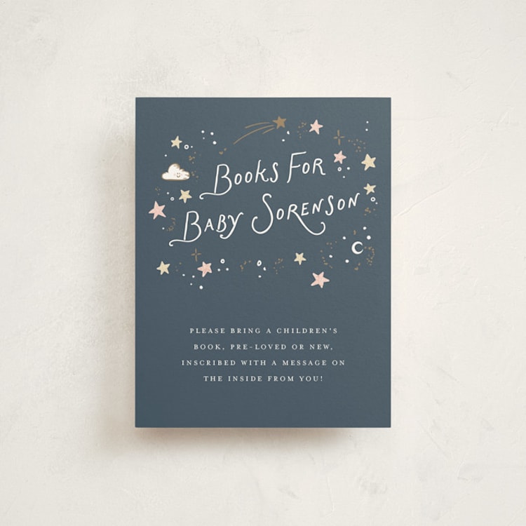 "Stellar" - Baby Shower Insert Cards in Celestial by Leah Bisch - Front
