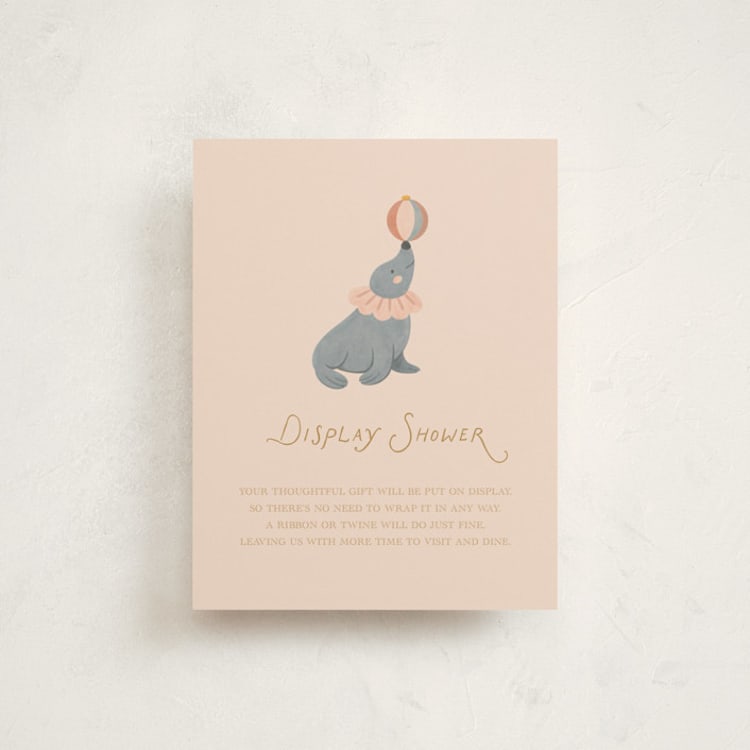 "Little Circus" - Baby Shower Insert Cards in Mustard by Rina Ozum - Front