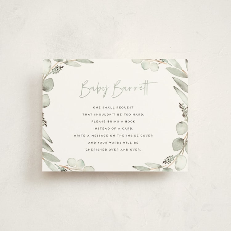 "Eucalypta" - Baby Shower Insert Cards in Lilypad by Petra Kern - Front