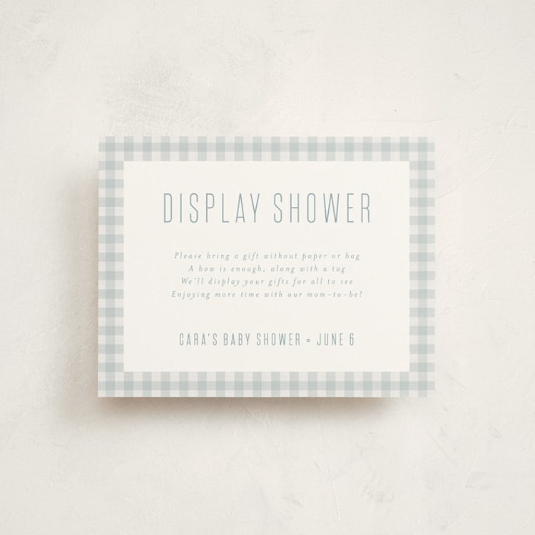 "Charming" - Baby Shower Insert Cards in Sky by Lea Delaveris - Front