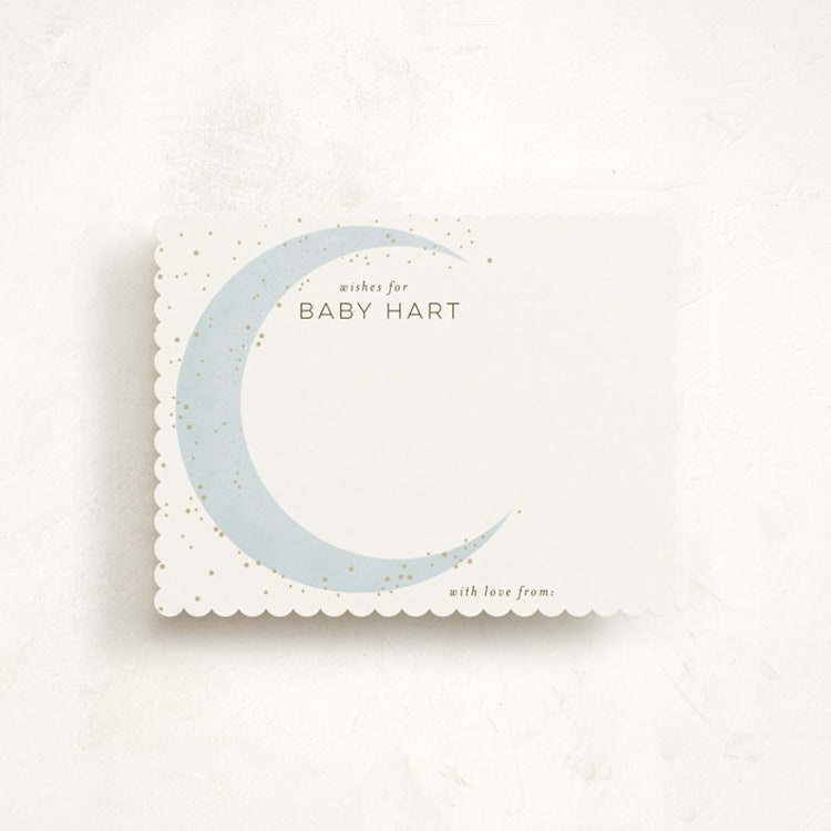 "Simple Moon" - Baby Shower Insert Cards in Mist by Everett Paper Goods - Front