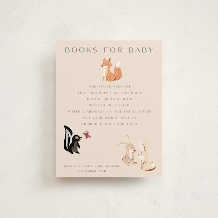 "Woodland Dreams" - Baby Shower Insert Cards in Sunshine by Teju Reval - Front
