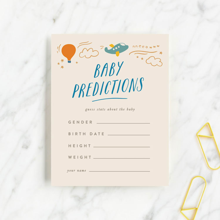 "Adventure Begins" - Baby Shower Insert Cards in Blue Jay by Creo Study - Front