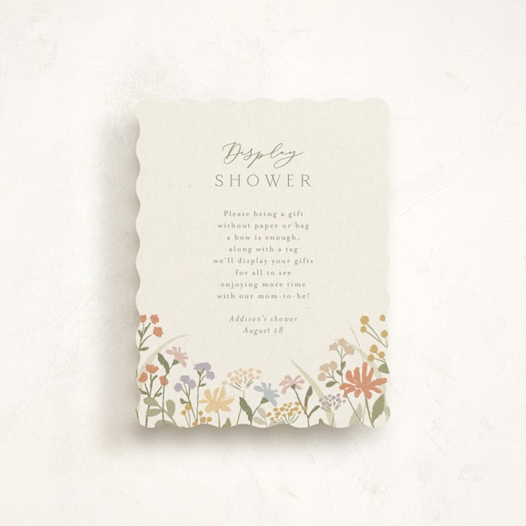 "Meadow flowers" - Baby Shower Insert Cards in Vanilla by Jennifer Wick - Front