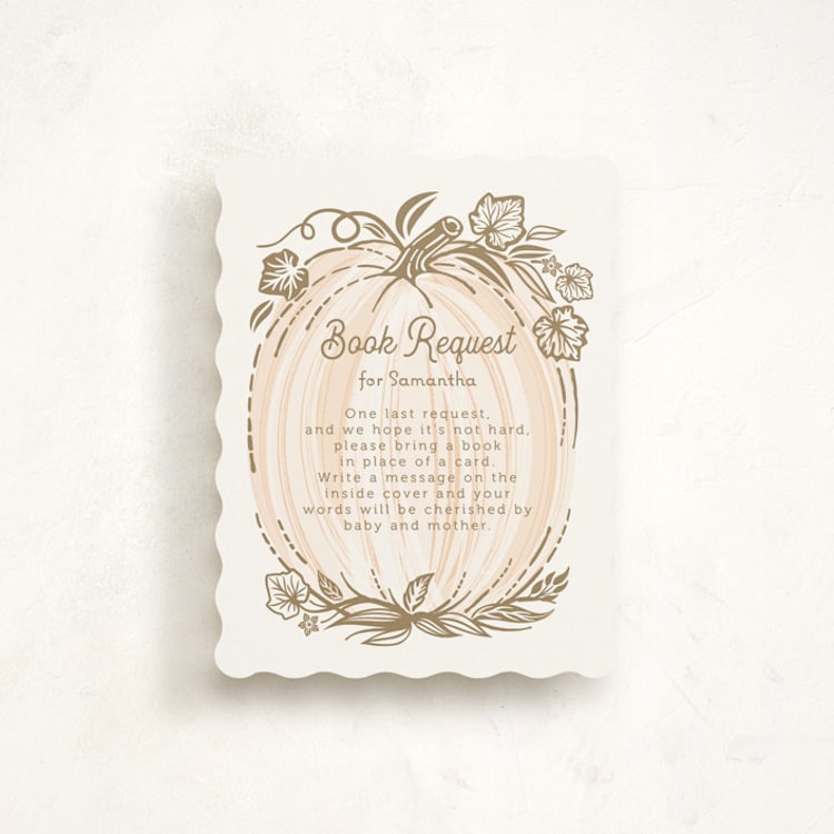 "Little pumpkin" - Baby Shower Insert Cards in Peach by Paper Sun Studio - Front