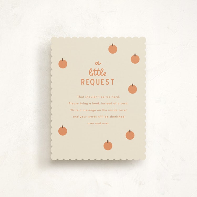 "A Little Pumpkin" - Baby Shower Insert Cards in Pumpkin by Baumbirdy - Front